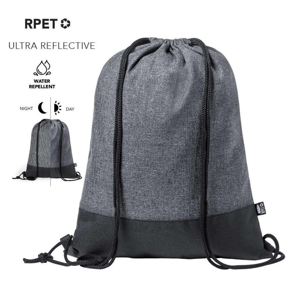Mochila de cuerdas reflectante en poliéster