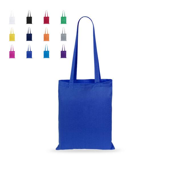 Bolsa de algodón de colores económica 105 gramos asas largas