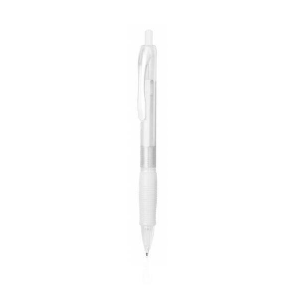 Bolígrafo blanco con tinta azul