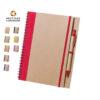 Libreta de cartón reciclado con bolígrafo a juego