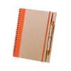 Libreta ecológica con boli naranja