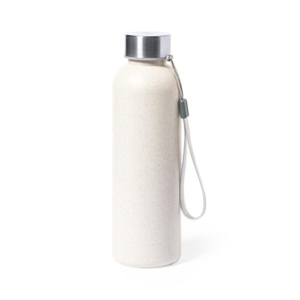 Botella en PE con acabados de aluminio
