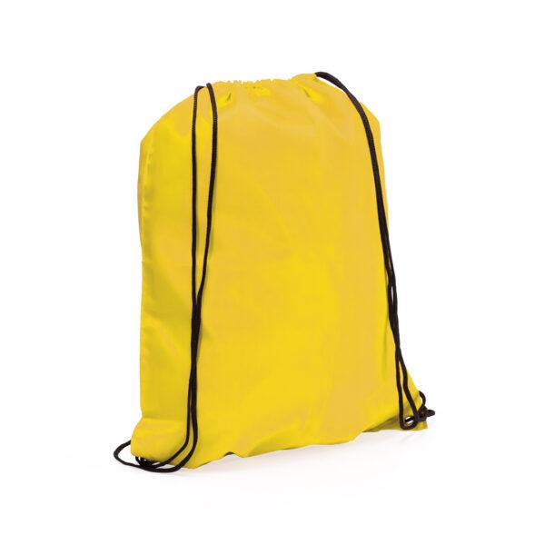 Mochila de poliéster amarilla con cierre tipo saco