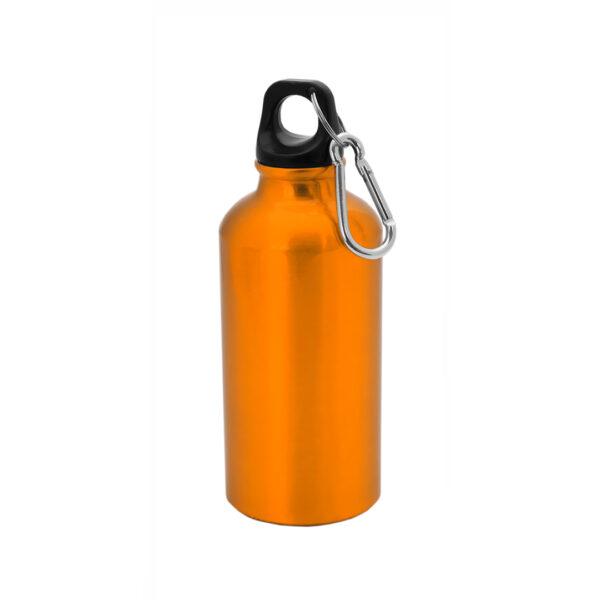 Bidón de aluminio naranja con mosquetón
