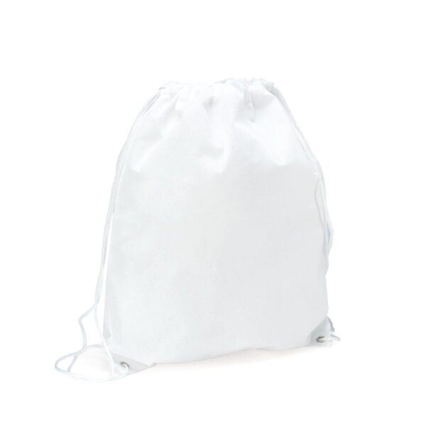Mochila blanca de tejido no tejido
