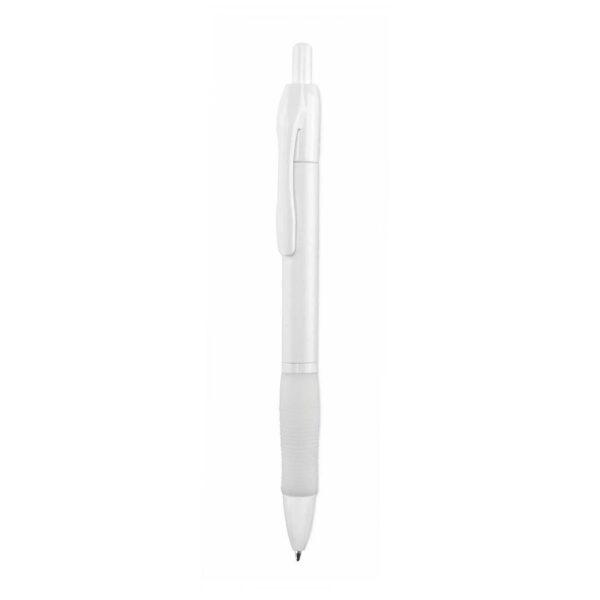 Bolígrafo blanco con goma antideslizante