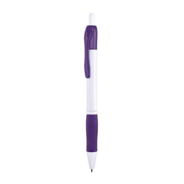 Bolígrafo goma antideslizante y acabados en morado