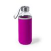 Botella de cristal con funda fucsia