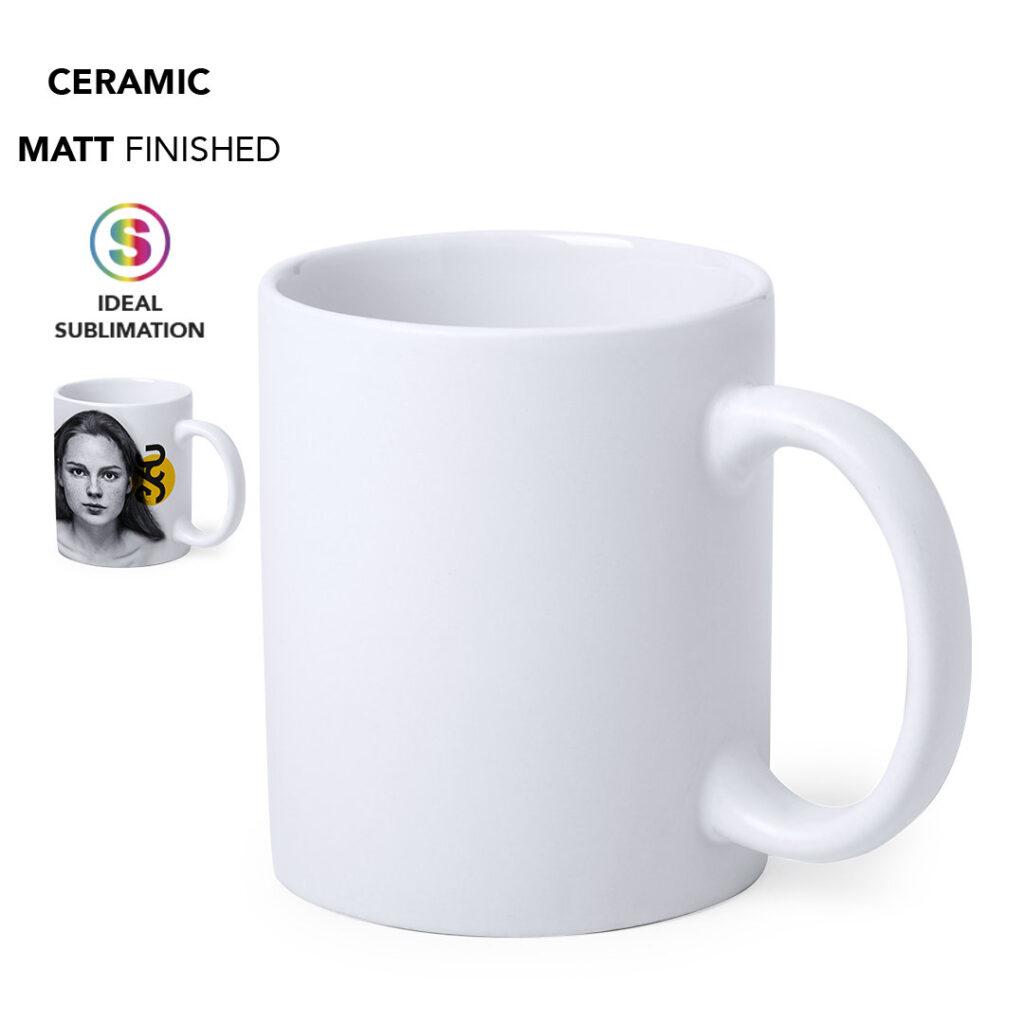 Taza de cerámica sublimable con acabado mate