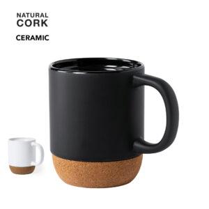 Taza, capacidad 420 ml de cerámica y corcho natural - 56585