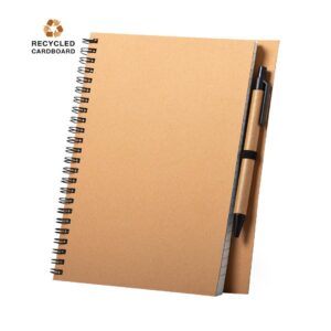 Libreta y bolígrafo 2 en 1 fabricados en cartón reciclado