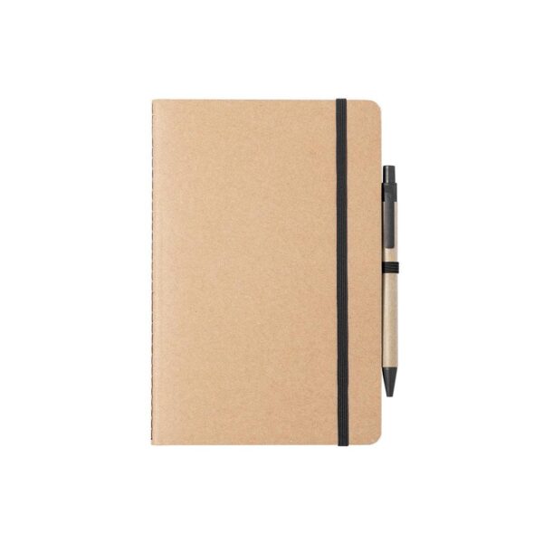 Set de libreta y bolígrafo negro ecológico