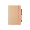 Conjunto de cuaderno y bolígrafo rojo