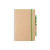 Set 2 en 1 compuesto por libreta y bolígrafo verde