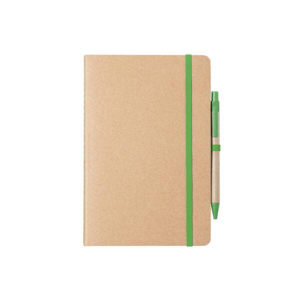 Set 2 en 1 compuesto por libreta y bolígrafo verde