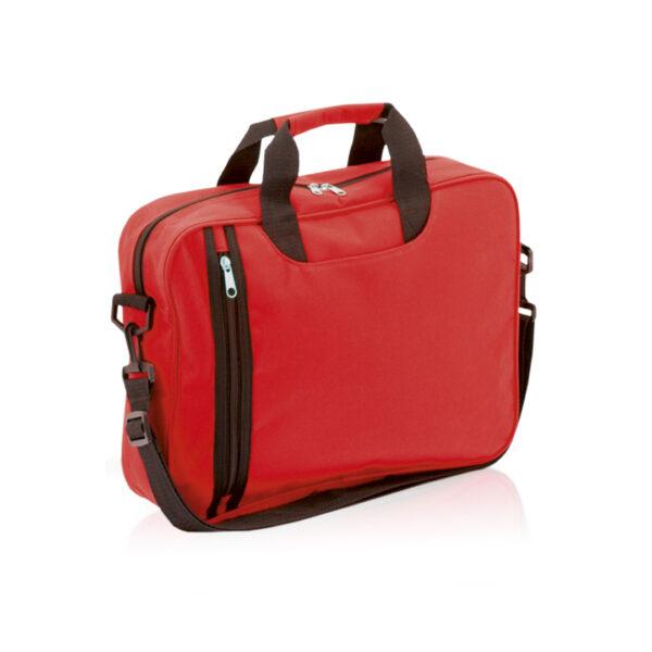 Bolsa portadocumentos roja con cierre de cremallera