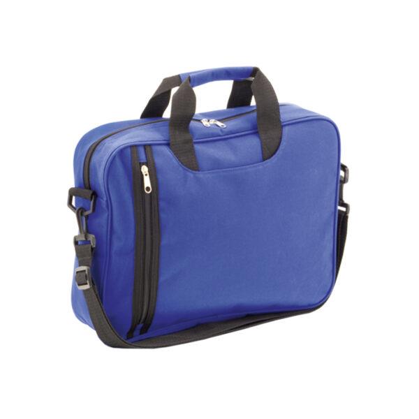 Bolsa portadocumentos azul con cierre de cremallera