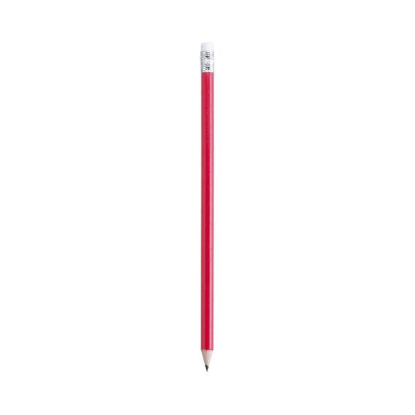 Lápiz rojo de madera con goma
