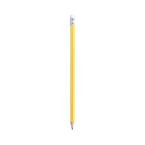 Lápiz amarillo redondo de madera