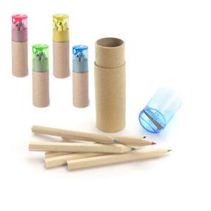 Set de 6 lápices de madera con sacapuntas