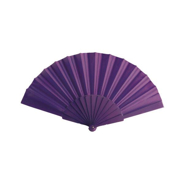 Abanico de tela morado