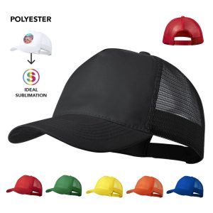 Gorra de rejilla con 5 paneles en poliéster