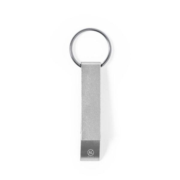 Llavero abridor plateado en aluminio reciclado