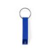 Llavero azul con accesorio abre latas