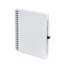 Conjunto cuaderno y bolígrafo blanco