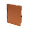Libreta con bolígrafo a juego naranja