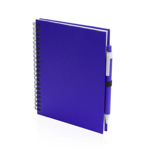 Set azul de libreta con boli