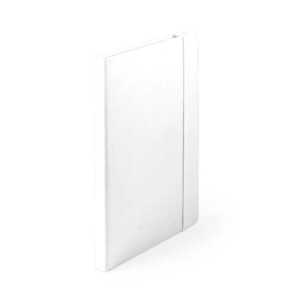 Libreta blanca con goma elástica a juego