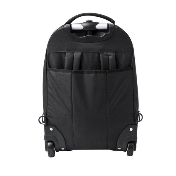 Mochila trolley con 2 ruedas en poliéster 300D. Acabados posteriores