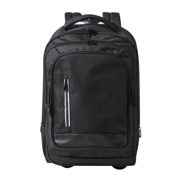 Mochila trolley negra con 2 ruedas en poliéster 300D