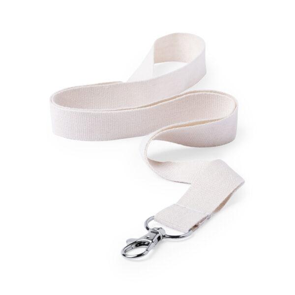 Lanyard de línea nature con mosquetón metálico