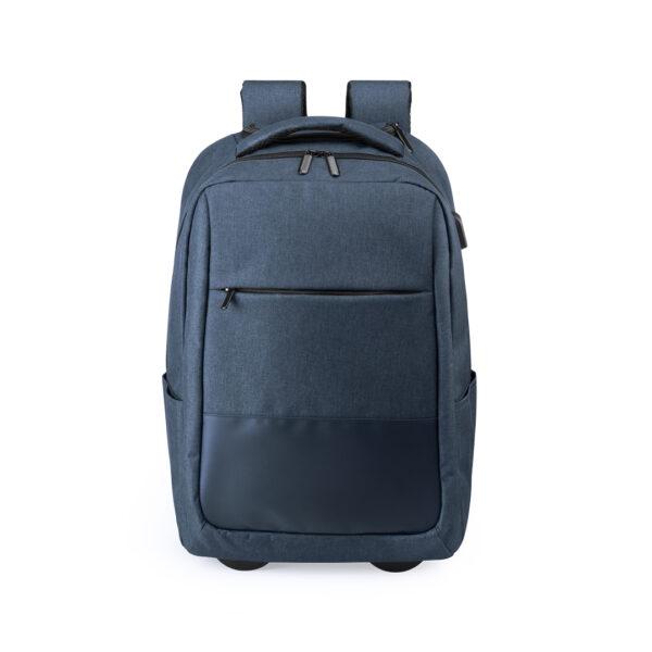 Mochila trolley azul con compartimento para portátil