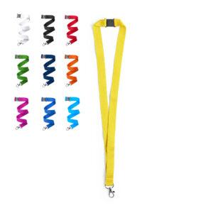 Lanyard de poliéster con cierre de seguridad y mosquetón