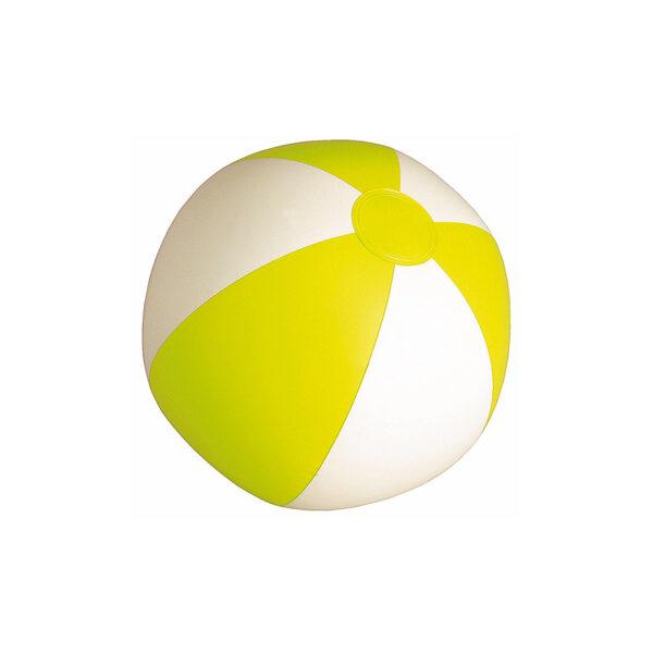 Pelota de playa bicolor amarilla y blanca