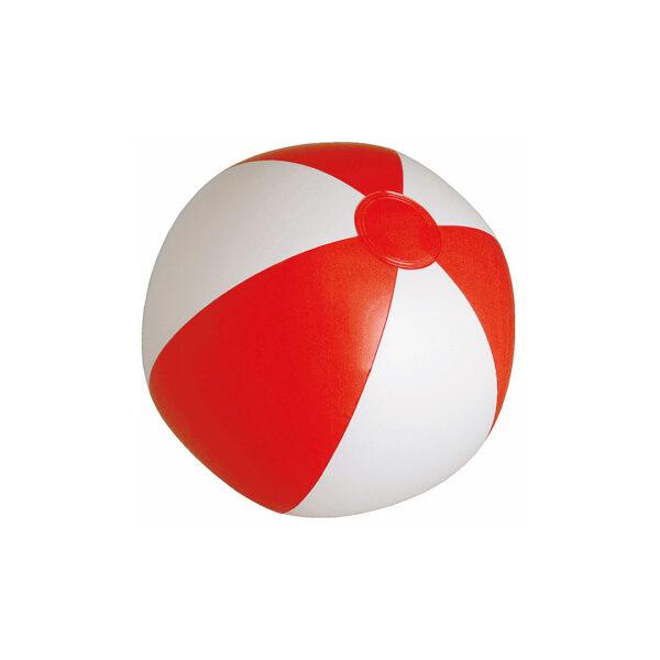 Pelota bicolor roja y blanca en PVC