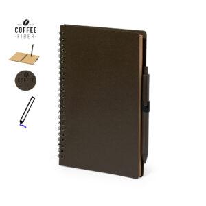 Set libreta y bolígrafo de fibra de café