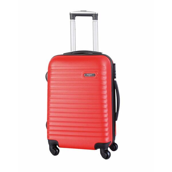 Trolley rojo con 4 ruedas giratorias
