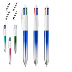 Bolígrafo BIC 4 tintas con cuerpo bicolor brillo