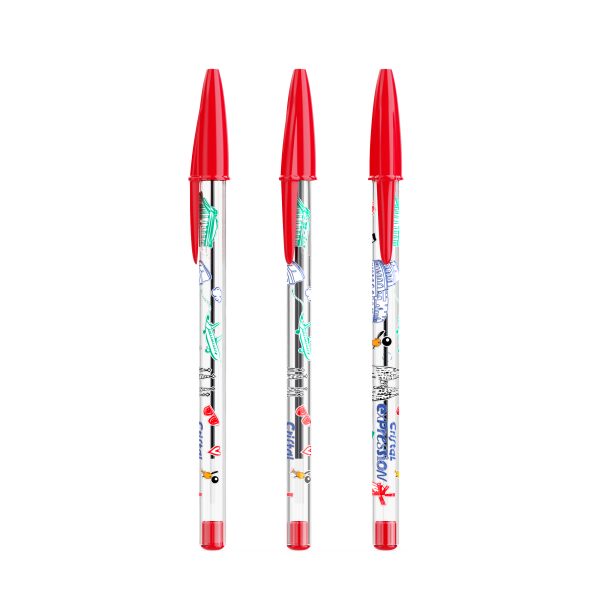 Bolígrafo BIC cristal personalizado a todo color rojo