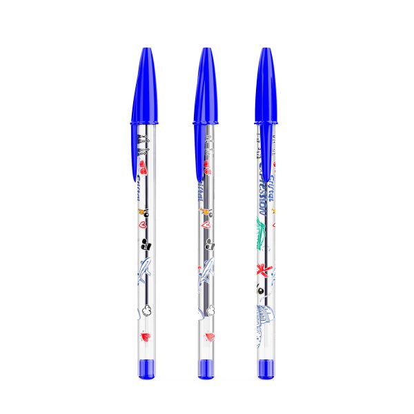 Bolígrafo BIC cristal azul personalizado a todo color