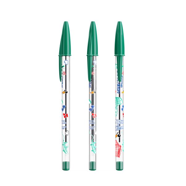 Bolígrafo verde BIC cristal personalizado