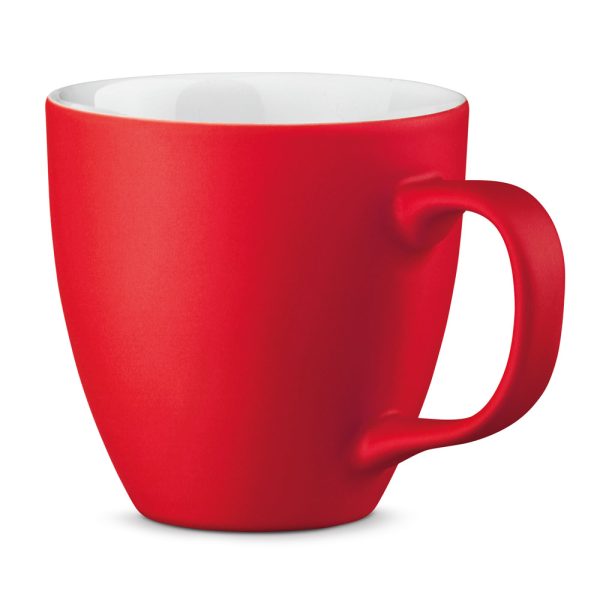 Taza roja de porcelana hidroglaseada