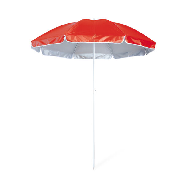 Parasol rojo con protección rayos UV