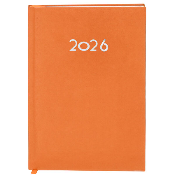 Agenda día vista 2026 naranja personalizada A5 en PU