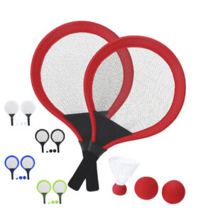 Juego de raquetas con pelota y pluma