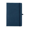 Cuaderno azul con notas adhesivas en cartón reciclado